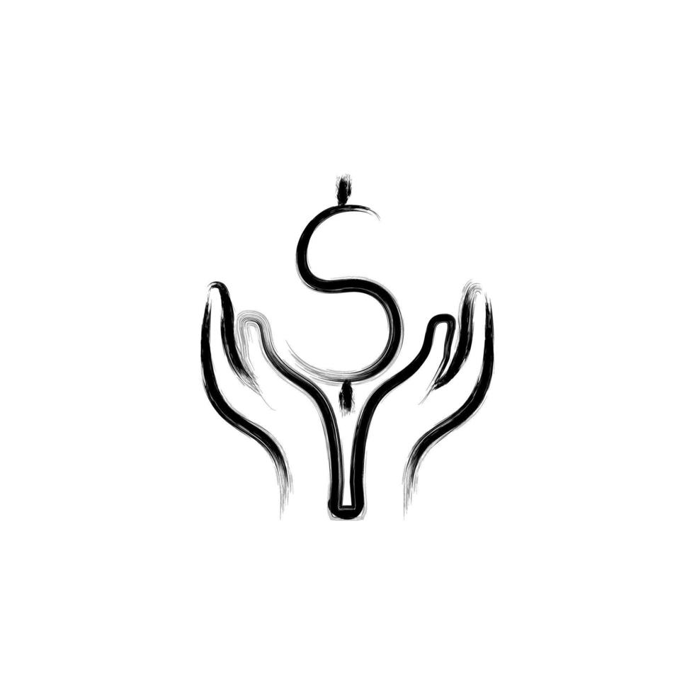 hands and money sketch style vector icon