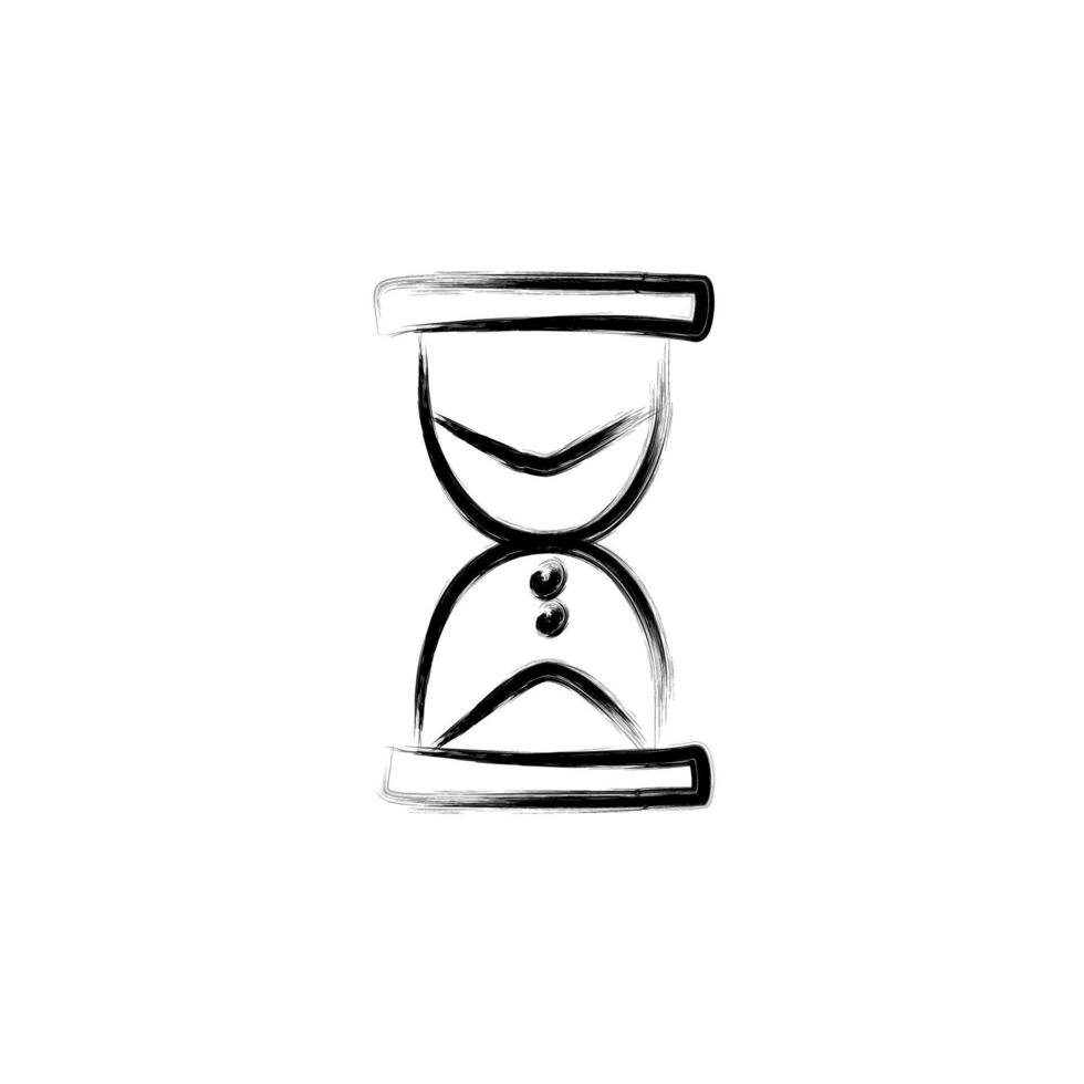 hourglass sketch style vector icon