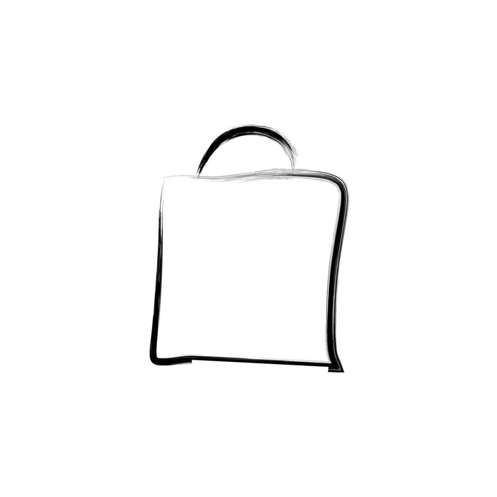shopping bag sketch style vector icon