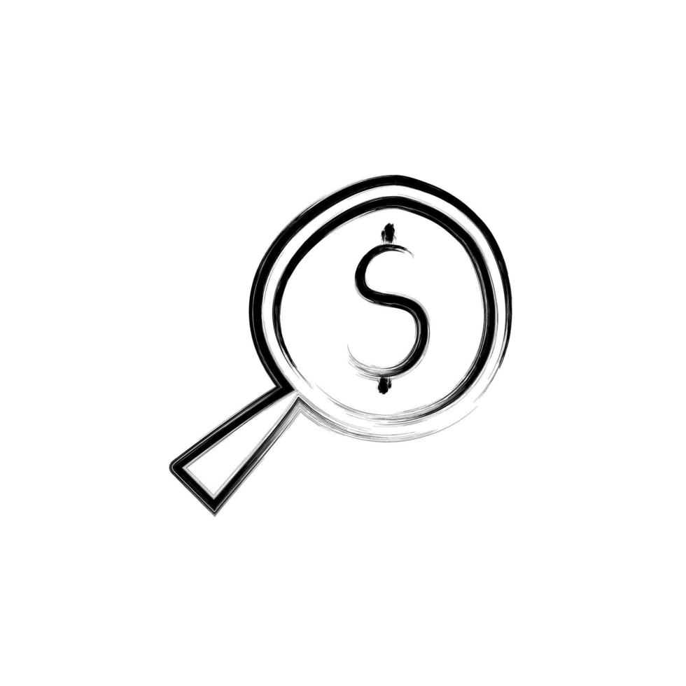 money search sketch style vector icon
