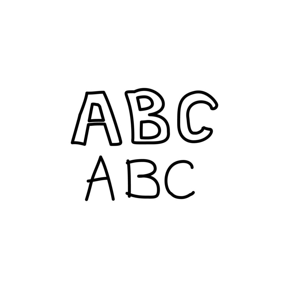 alphabet sketch vector icon