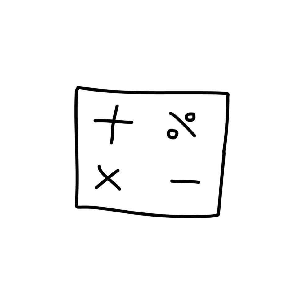 mathematical signs sketch vector icon