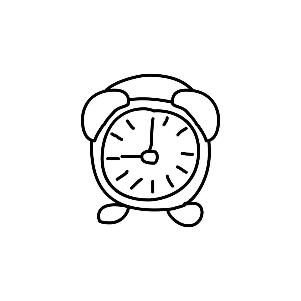 alarm clock sketch vector icon