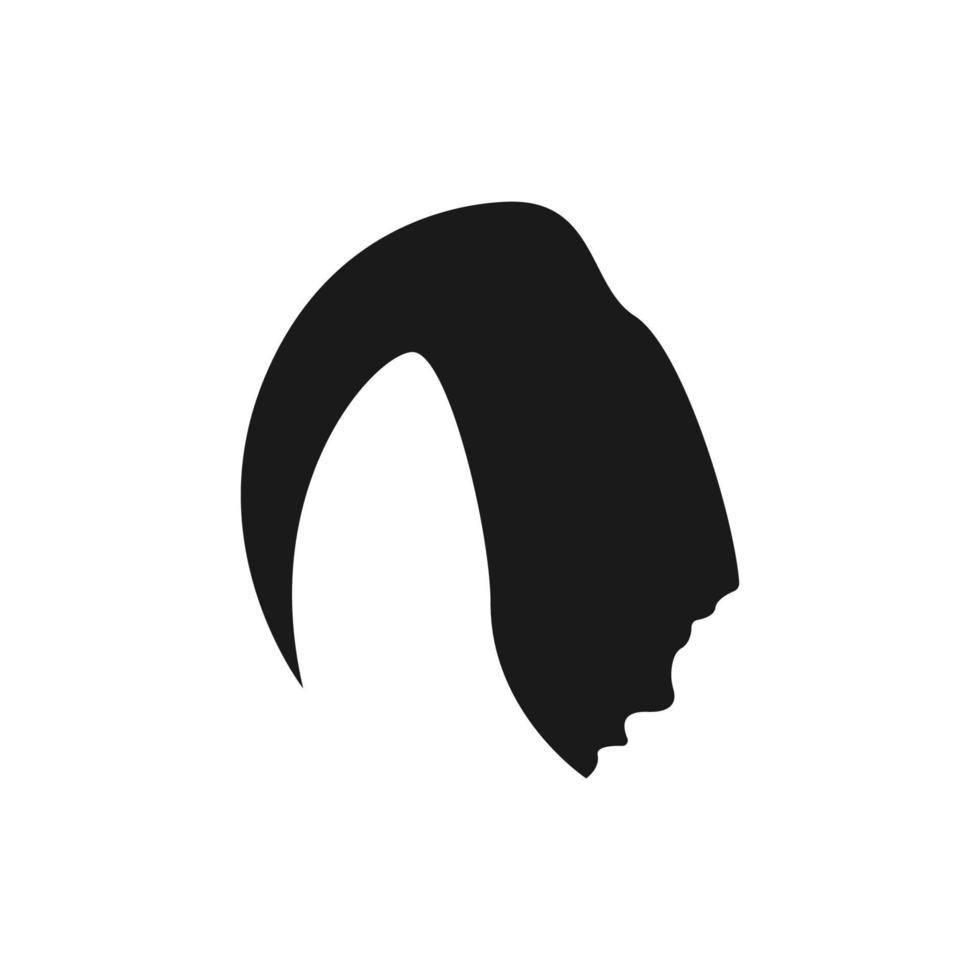 cabello, mujer, Corte de pelo asimétrico vector icono