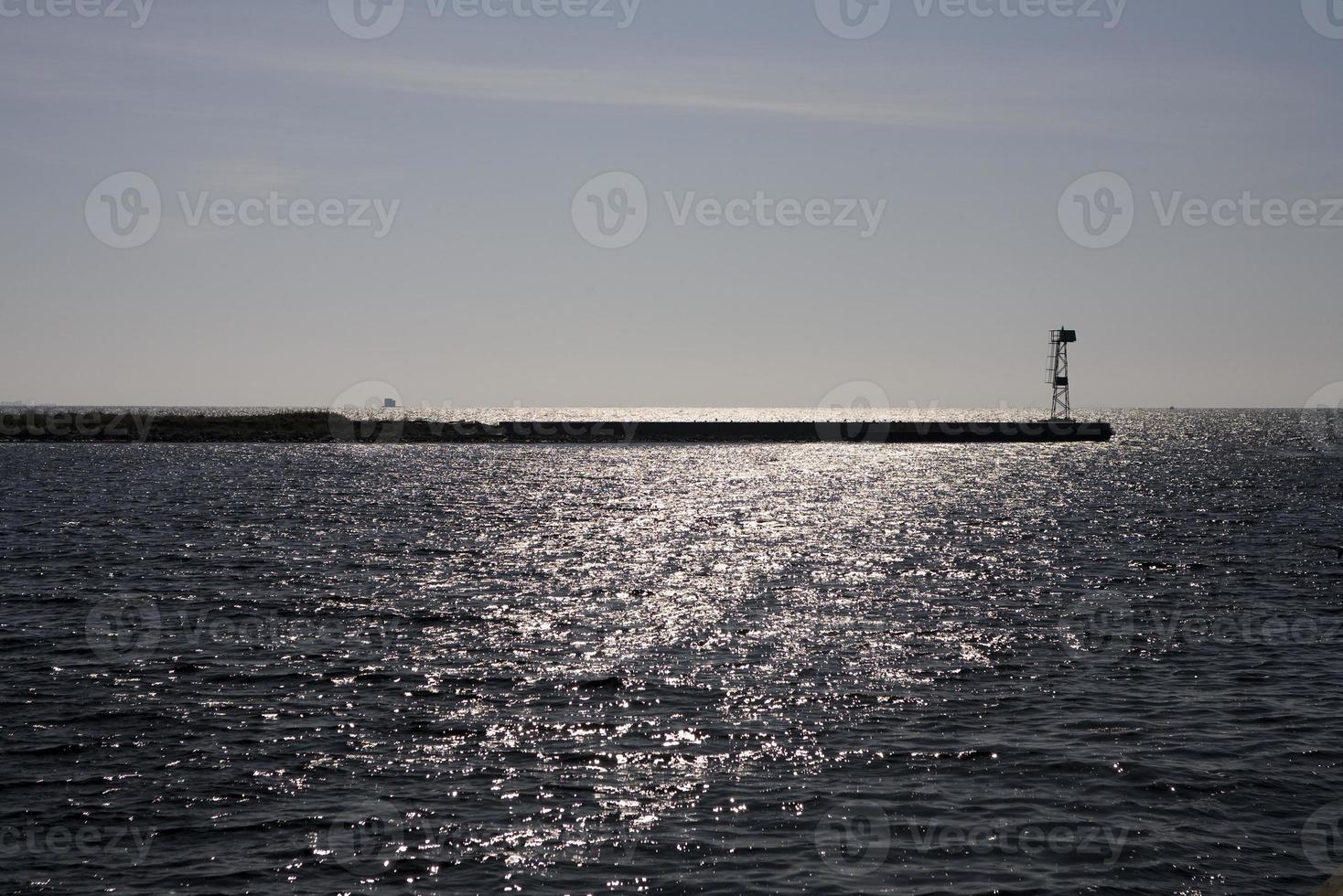 calm landscape of the baltic sea in poland on a sunny day photo