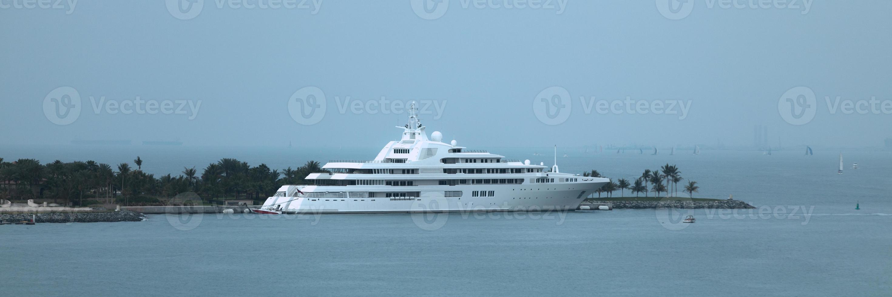 Super yacht moored in Dubai Marina photo