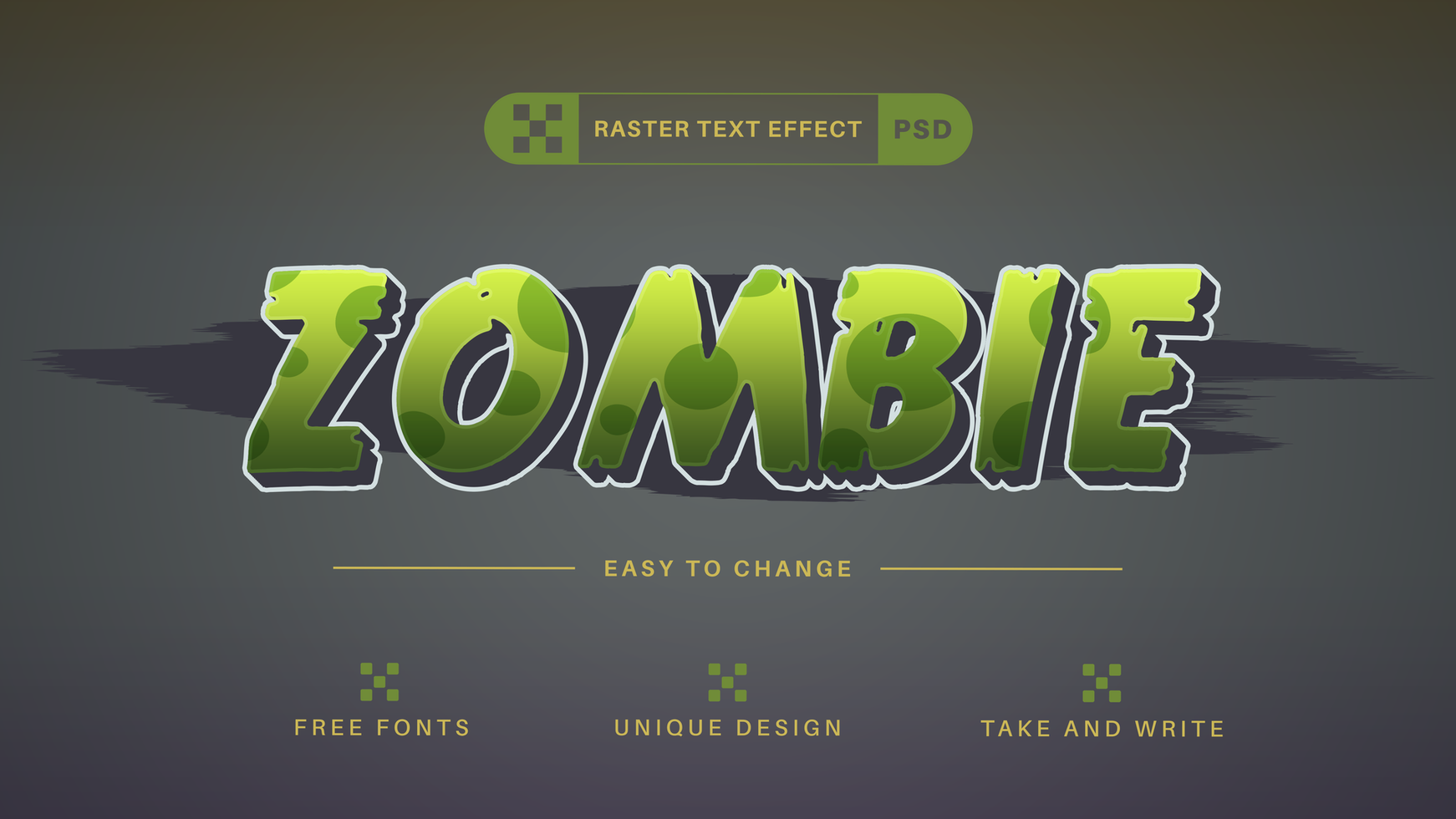 Zombie - Editable Text Effect,  Font Style psd