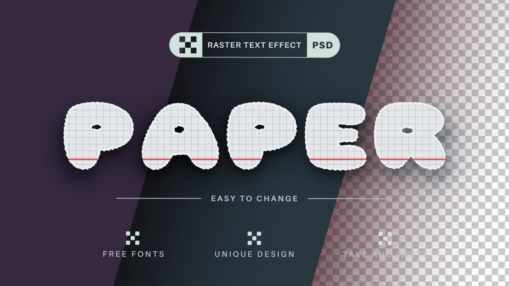 School Paper Editable Text Effect,  Font Style psd