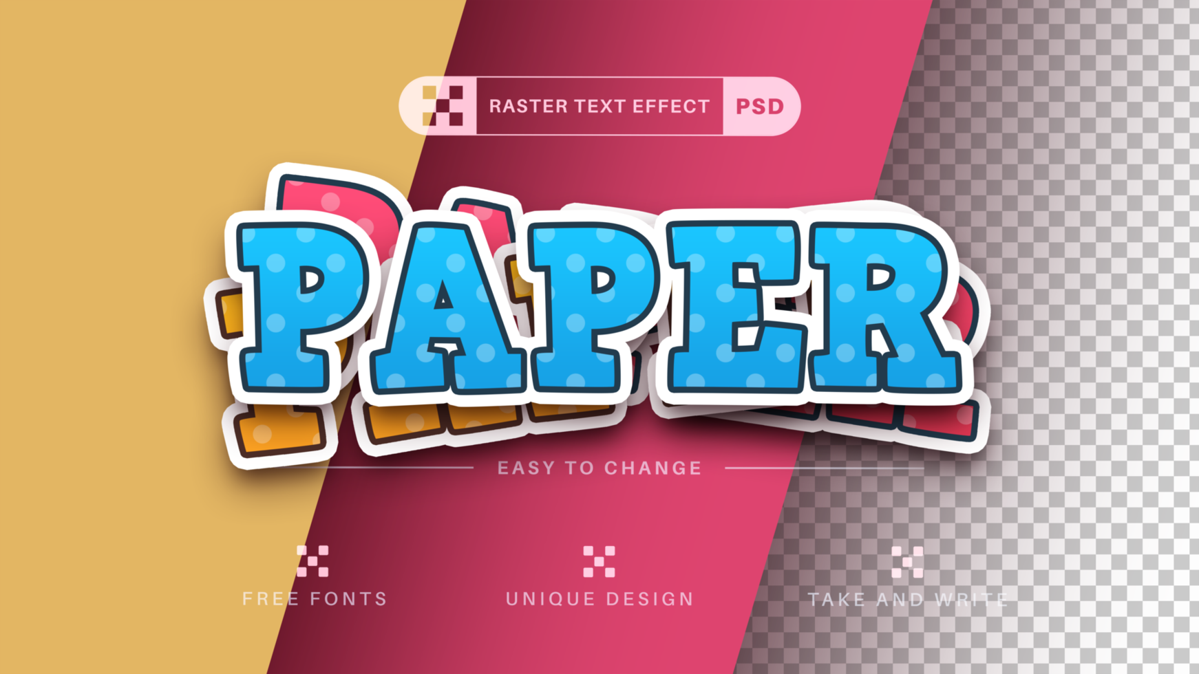 Paper Sticker Editable Text Effect,  Font Style psd