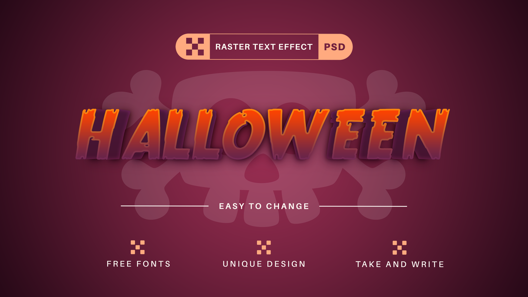 PSD Halloween - Editable Text Effect,  Font Style