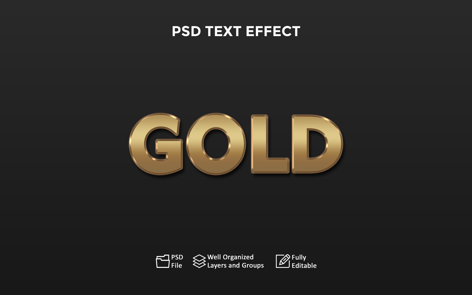 gold text effect luxury psd