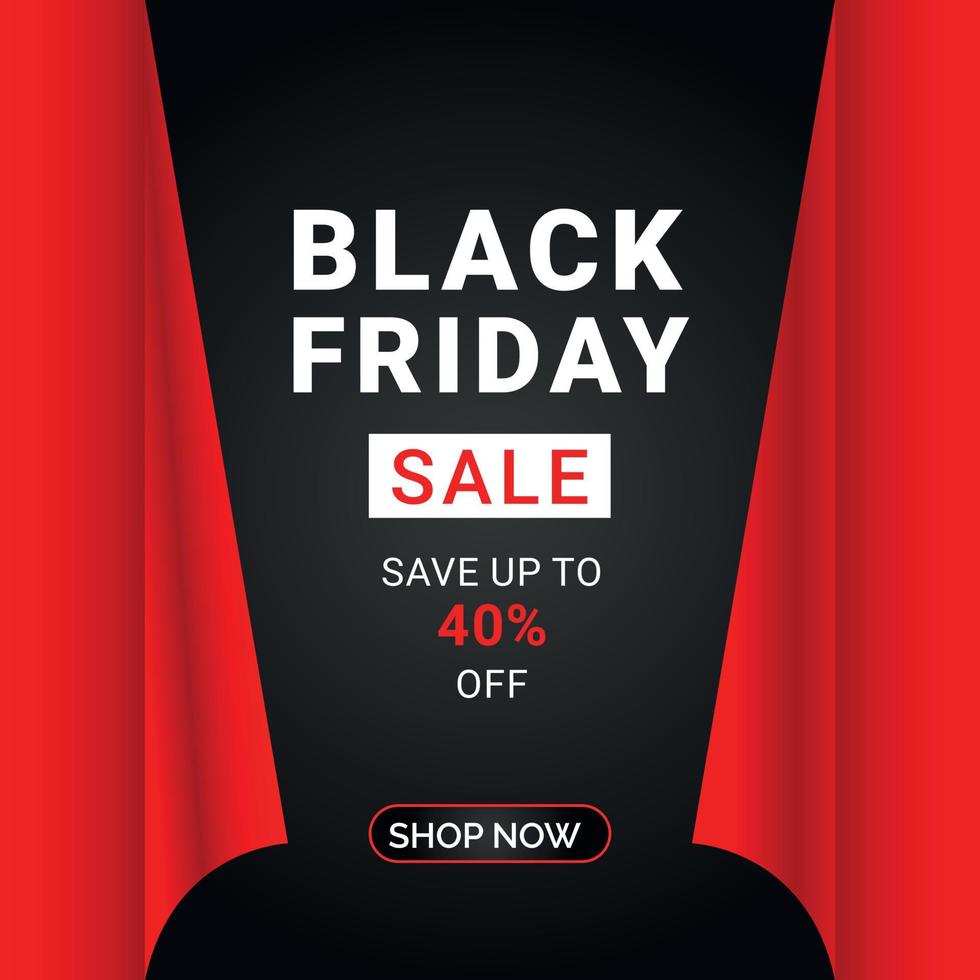 Black Friday Sale with discount post banner vector