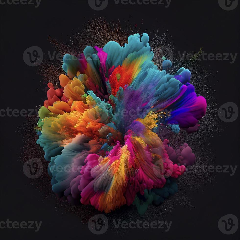 colorful pigment exploding background, ai generation photo