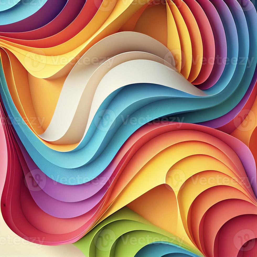 abstract colorful wavy background, ai generation photo