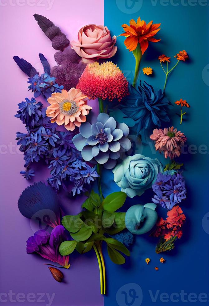 floristry flowers background, ai generation photo
