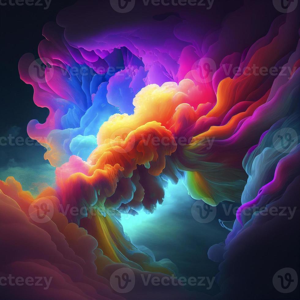abstract colorful clouds background, ai generation photo