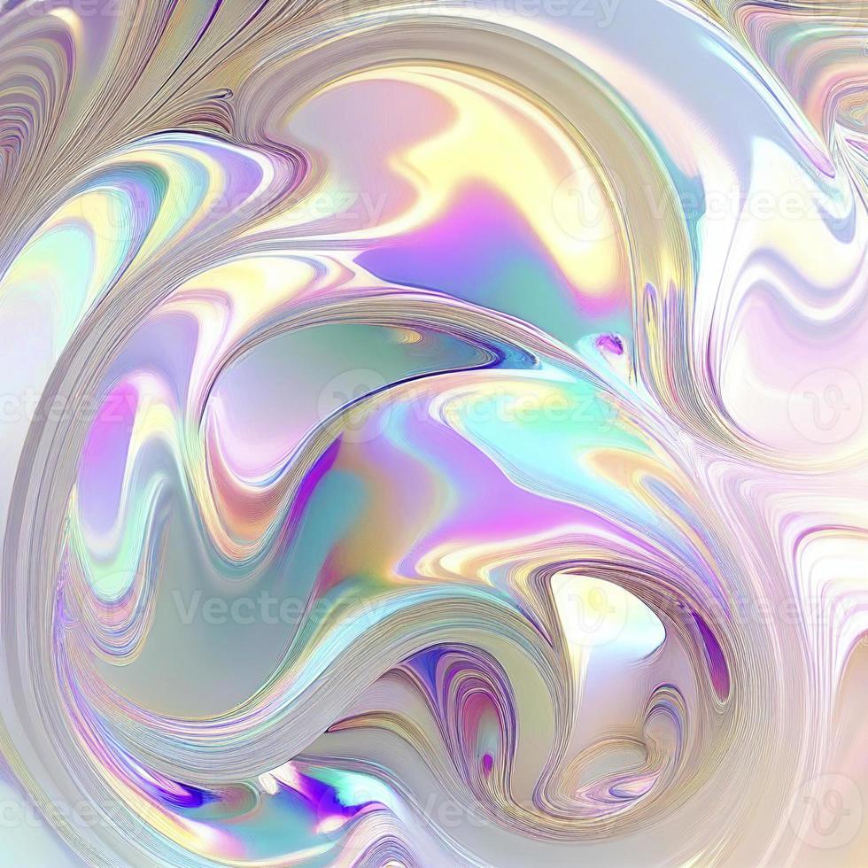 Neon iridescent pastel waves, ai generation photo