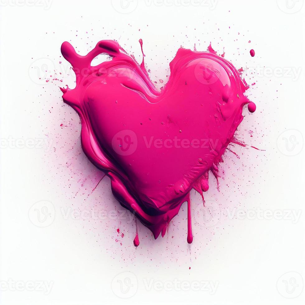 isolated paint heart, ai generation photo