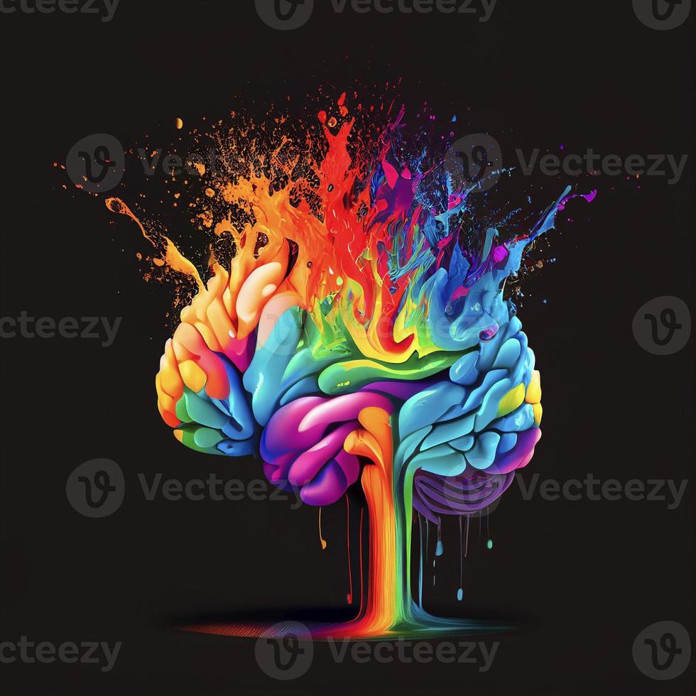 explosion of human brain, ai generation photo