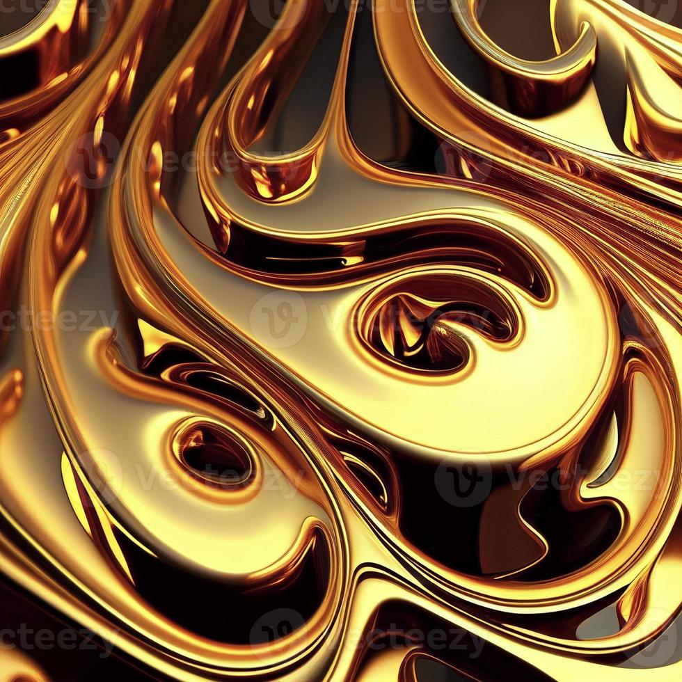 Golden liquid background, ai generation photo