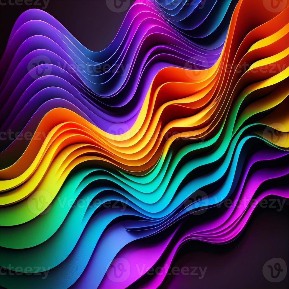 abstract colorful wavy background, ai generation photo