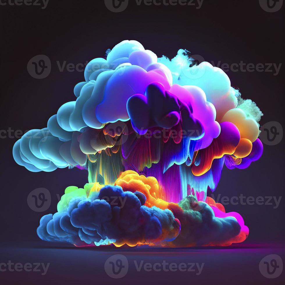 abstract colorful clouds background, ai generation photo