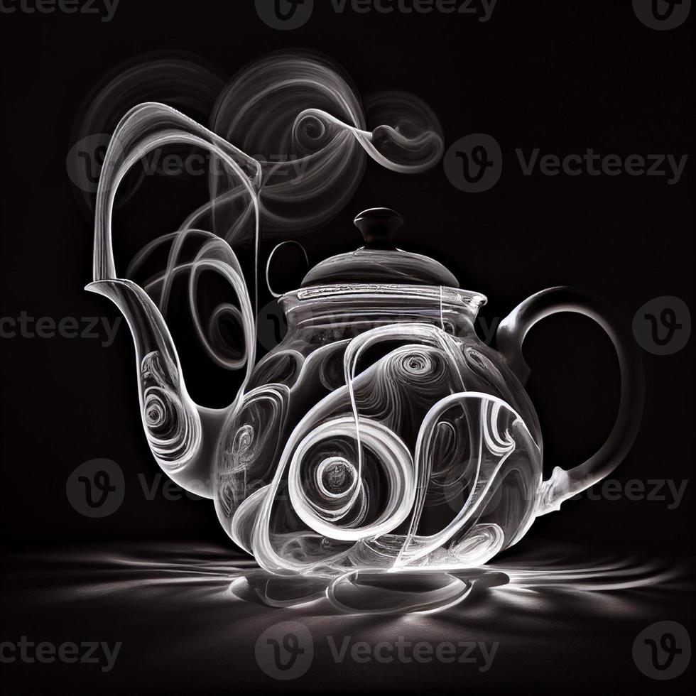 white ceramic teapot, ai generation photo