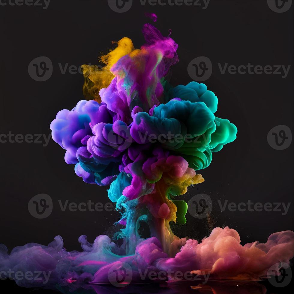 colorful pigment exploding background, ai generation photo