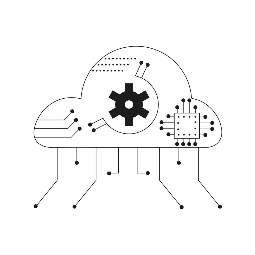 Cloud Computing Technology Global Network Icon vector