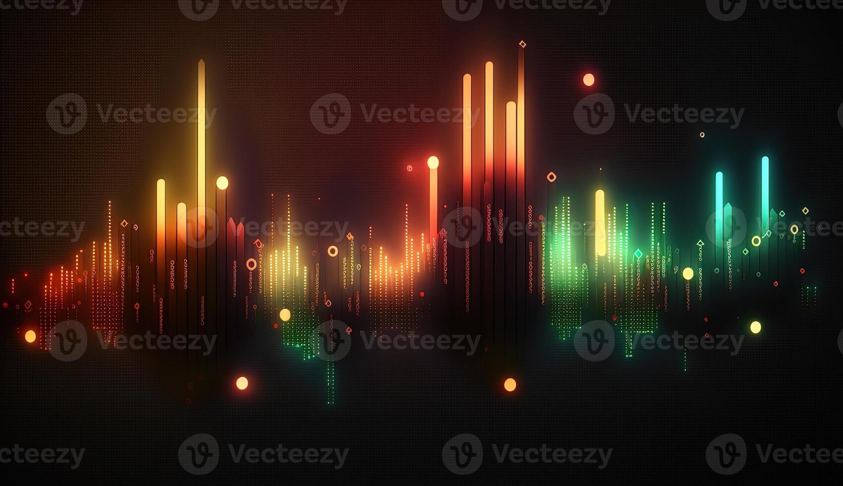, stock market chart lines, financial graph on technology abstract background represent financial crisis, financial meltdown. Technology concept, trading market concept. photo