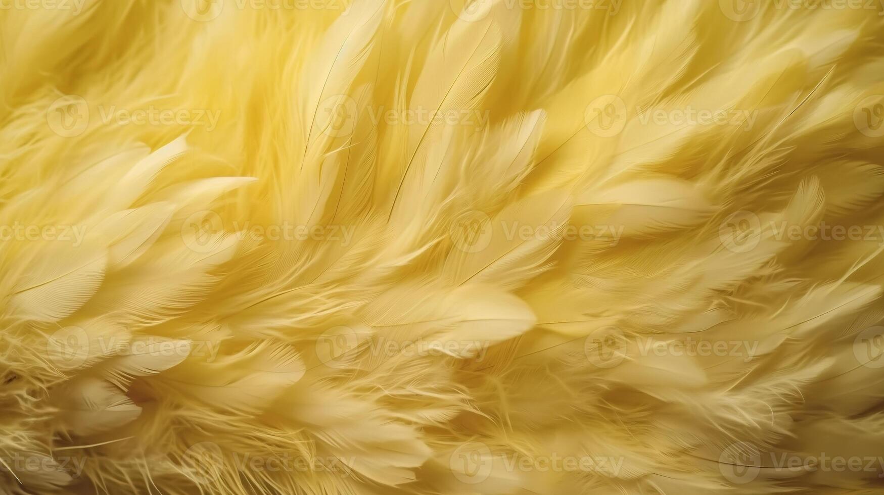 Generative AI, Beautiful light yellow closeup feathers