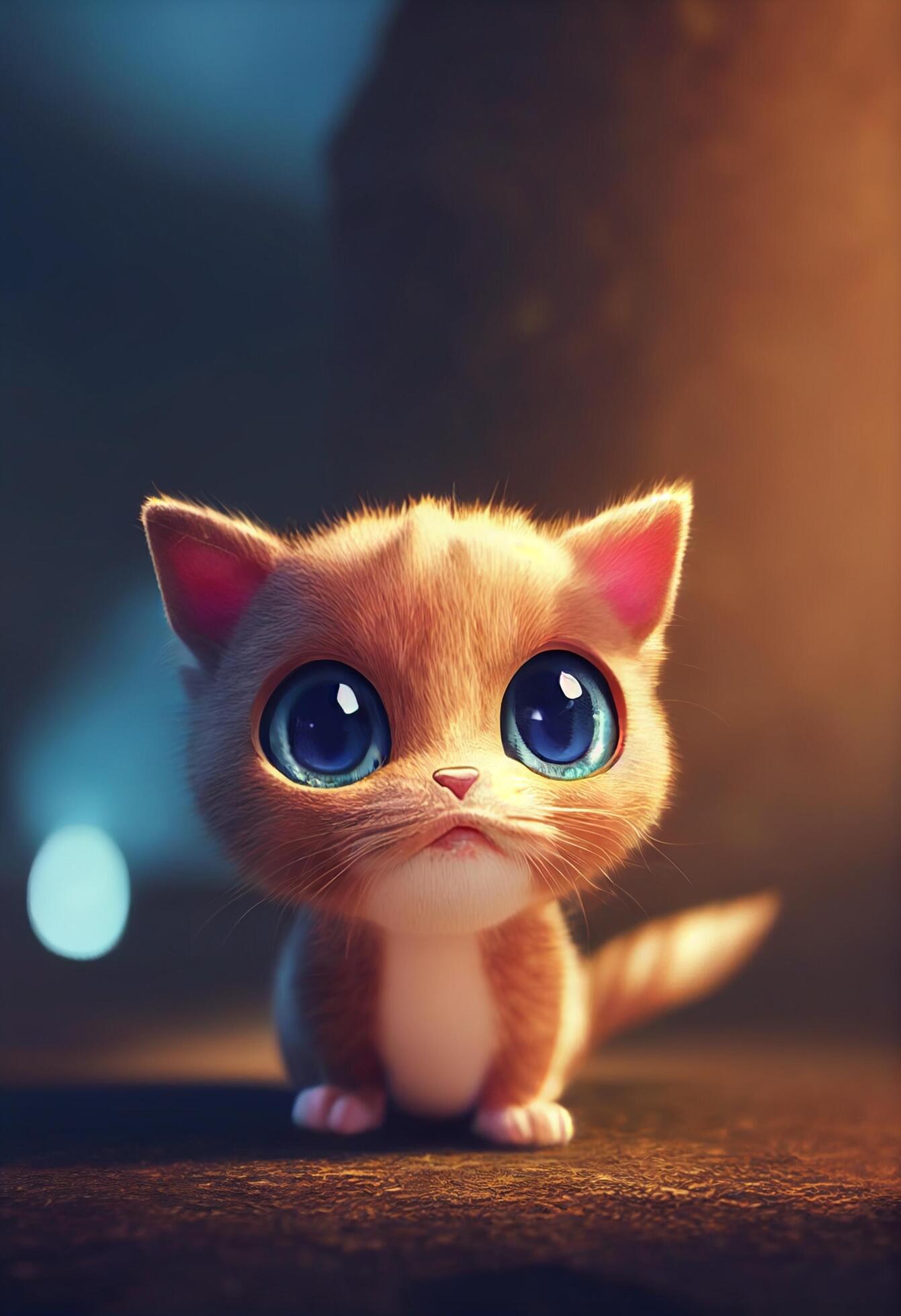 Cute Tiny Cat AI generative Image for Mobile Wallpaper 22461234 ...