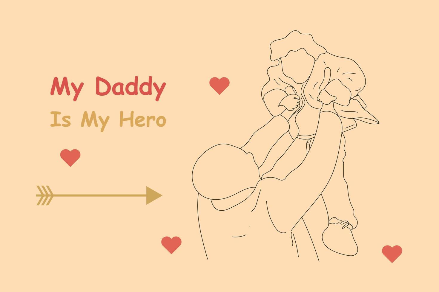 Happy father's day greeting card vector