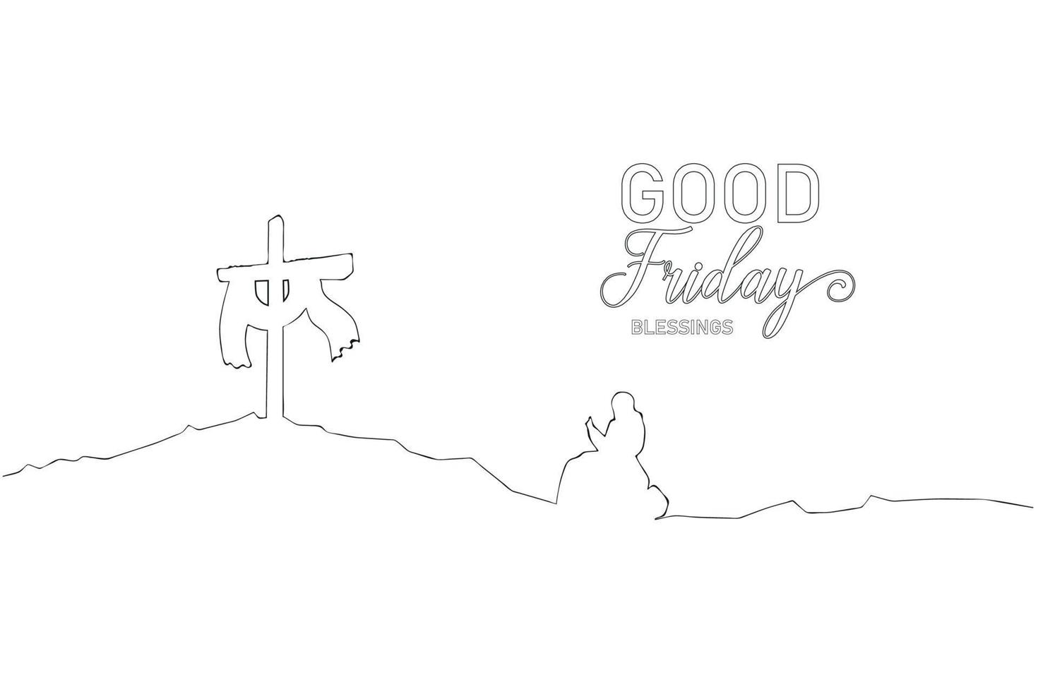 good Friday banner and social media post vector