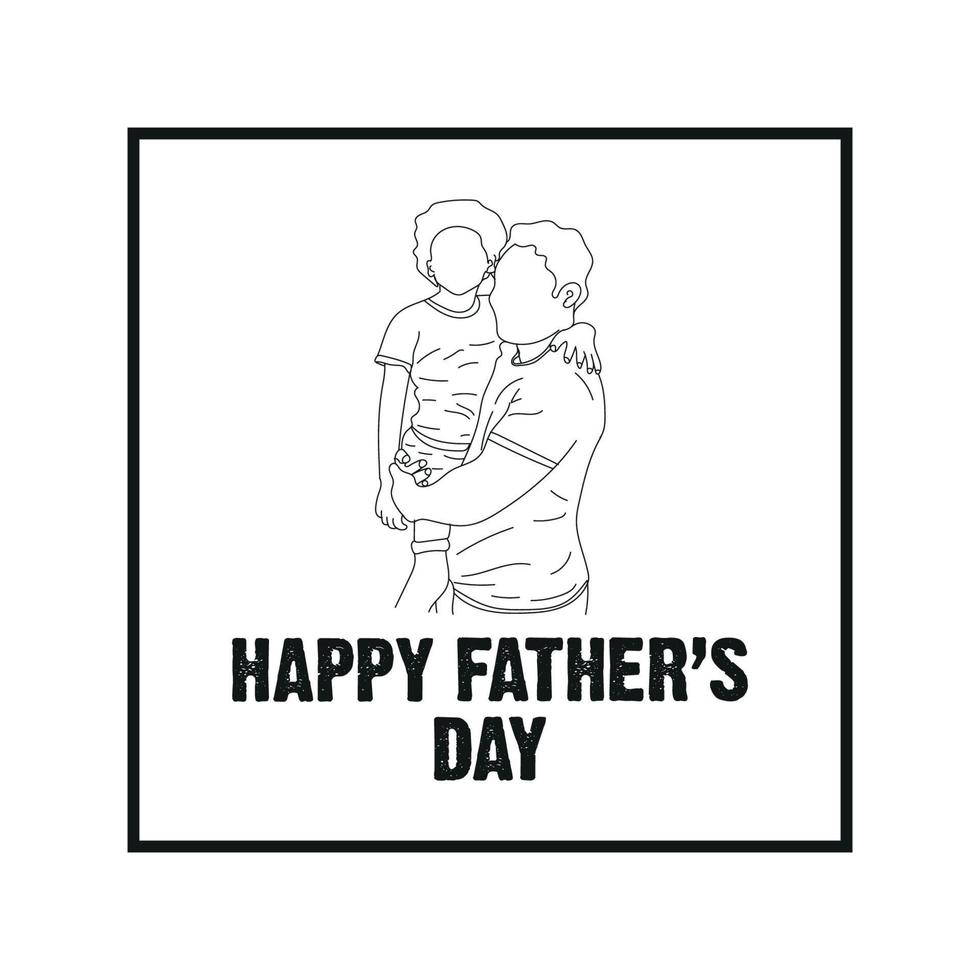 Happy Father's day greeting card with typography letter and t-shirt vector