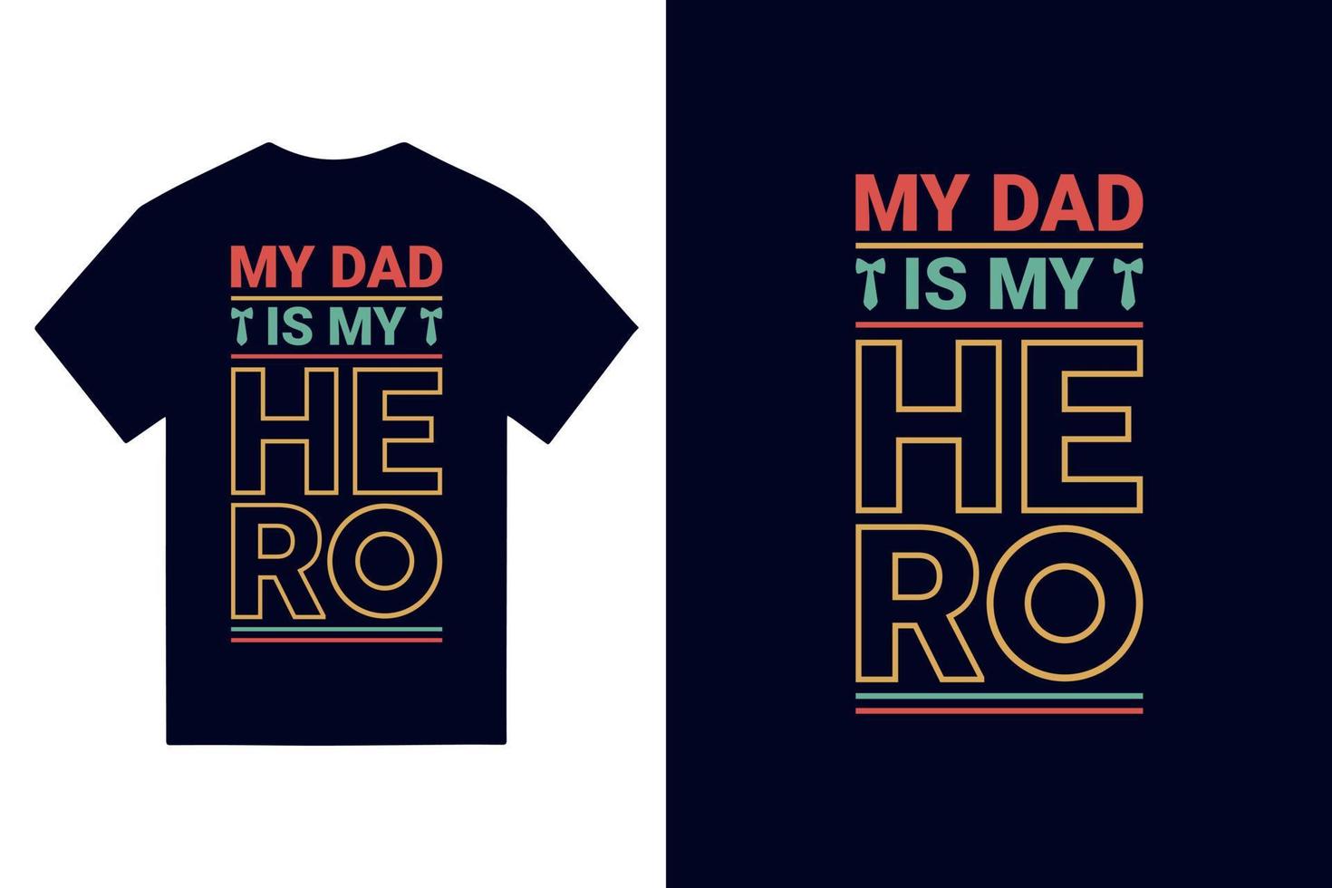 Happy Father's day greeting card with typography letter and t-shirt vector