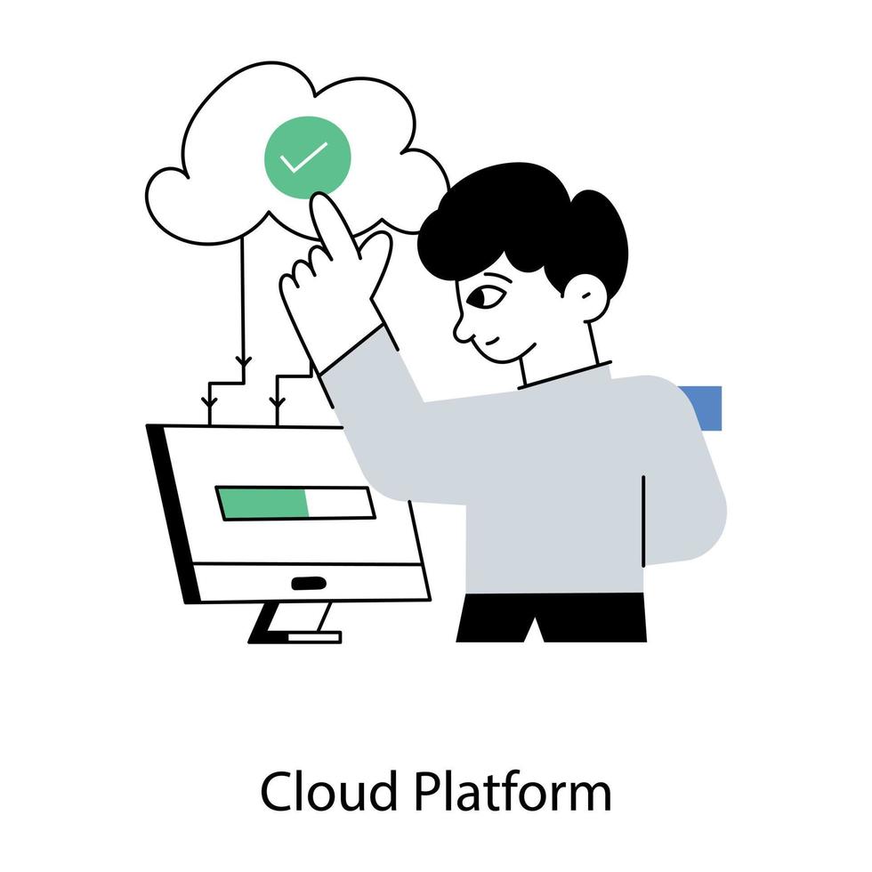 Trendy Cloud Platform vector