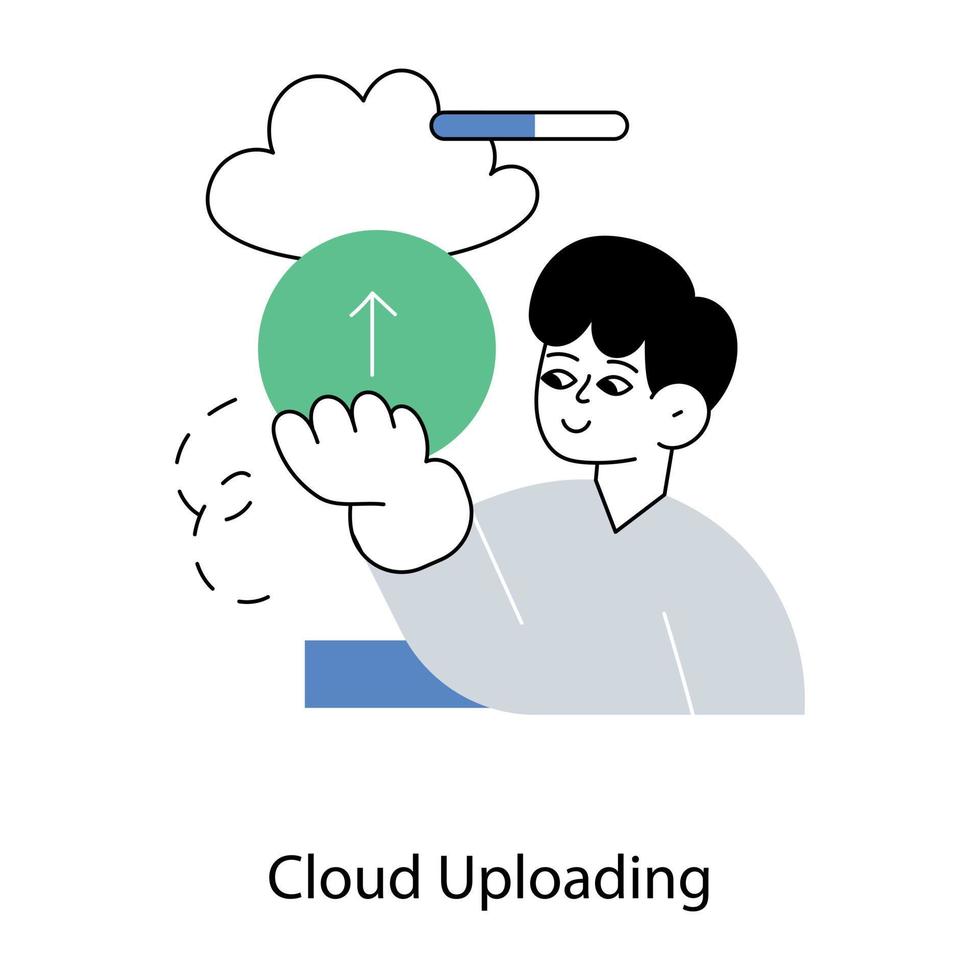 Trendy Cloud Uploading vector