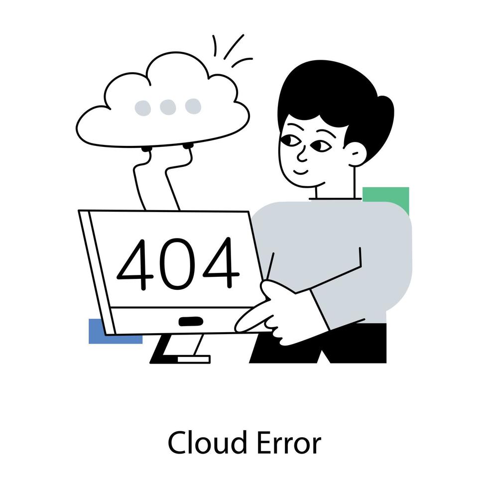 Trendy Cloud Error vector