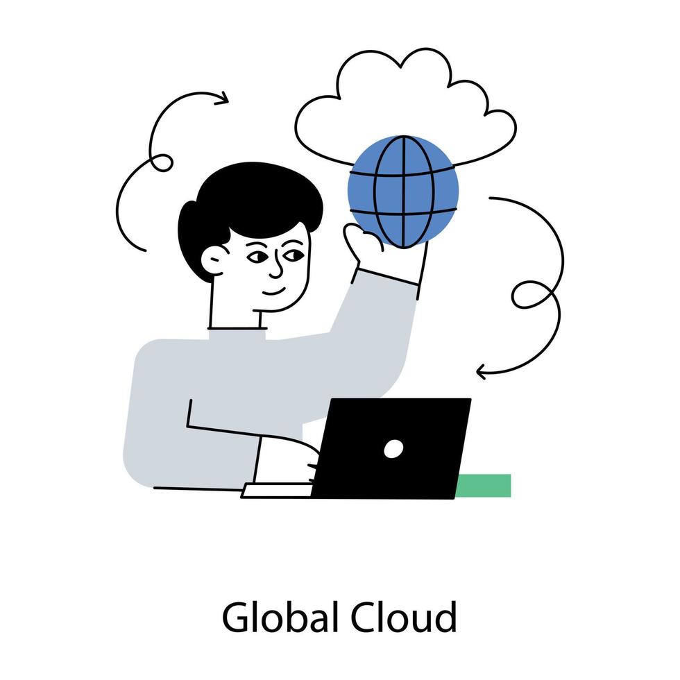 Trendy Global Cloud vector