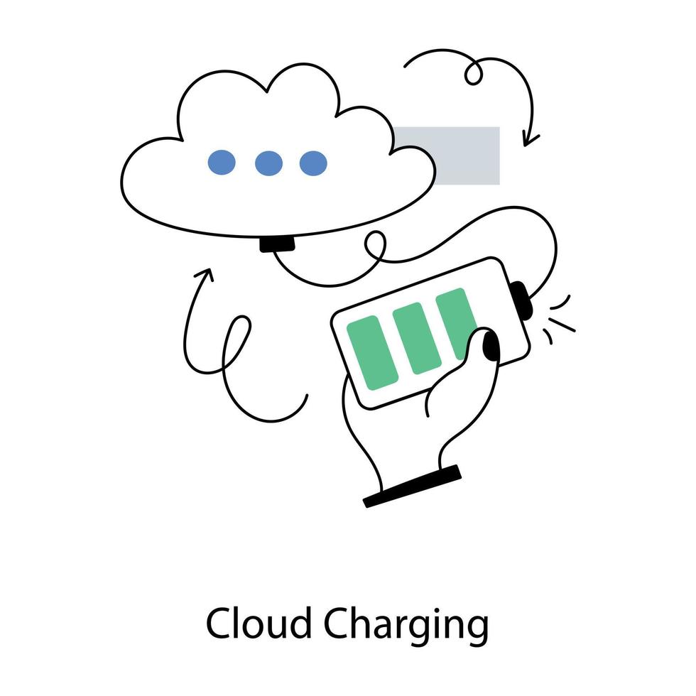 Trendy Cloud Charging vector