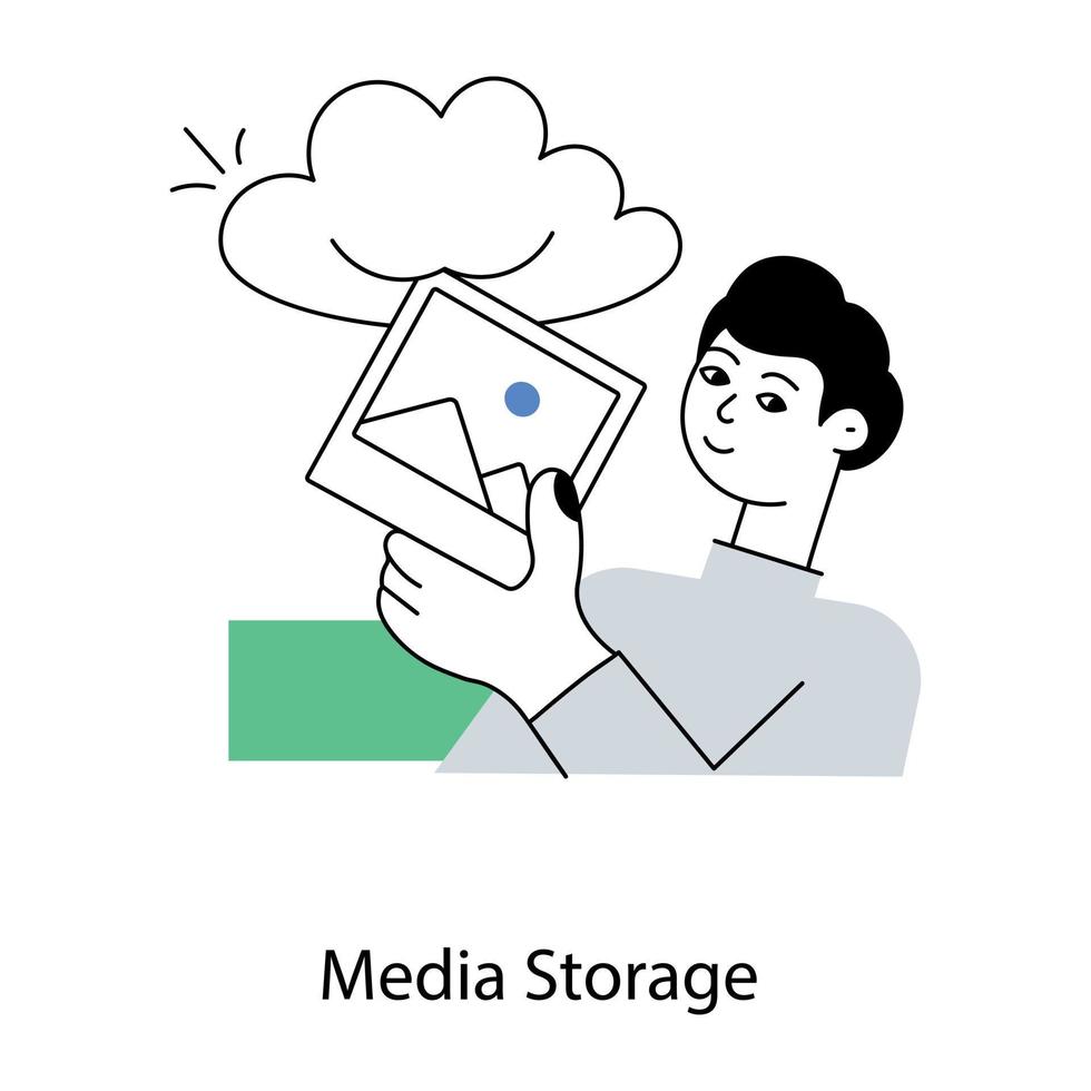 Trendy Media Storage vector