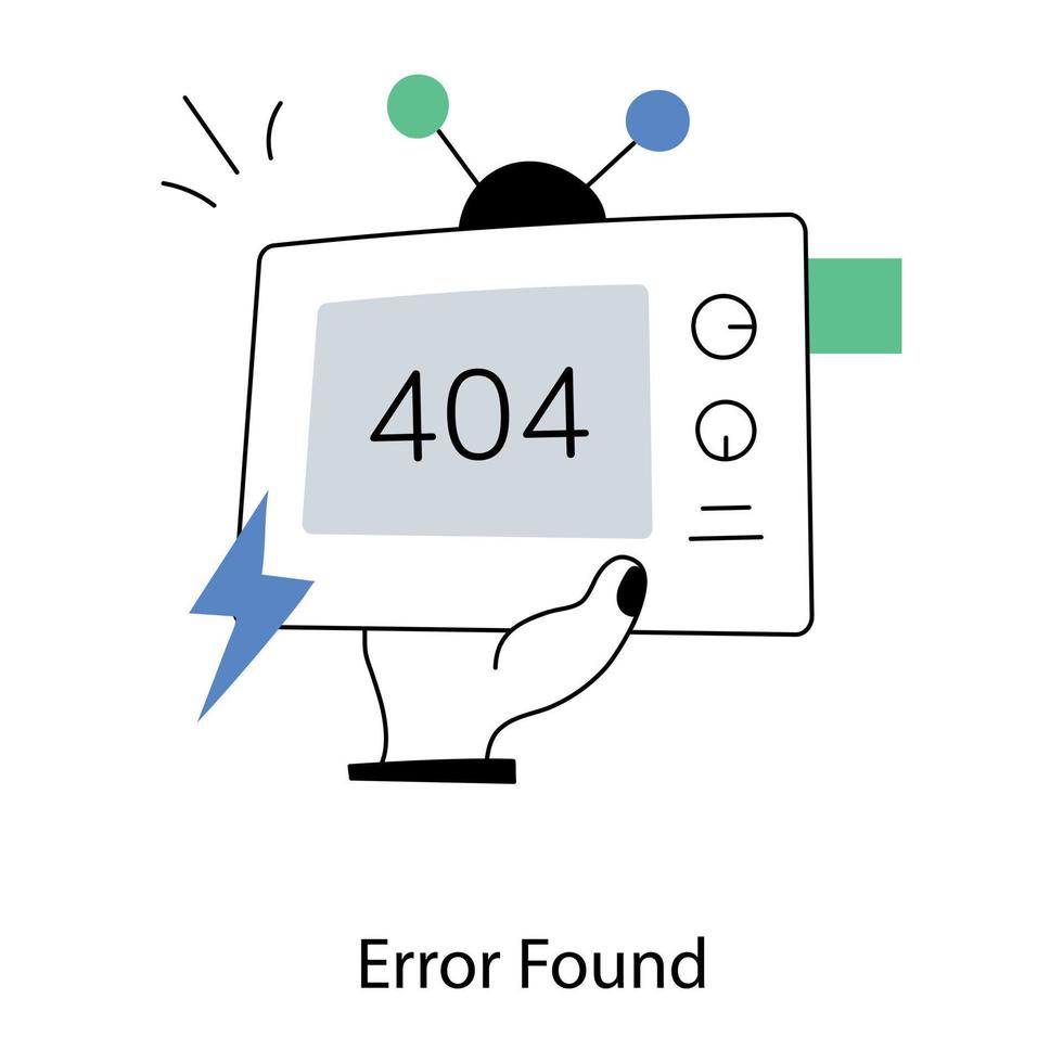 Trendy Error Found vector