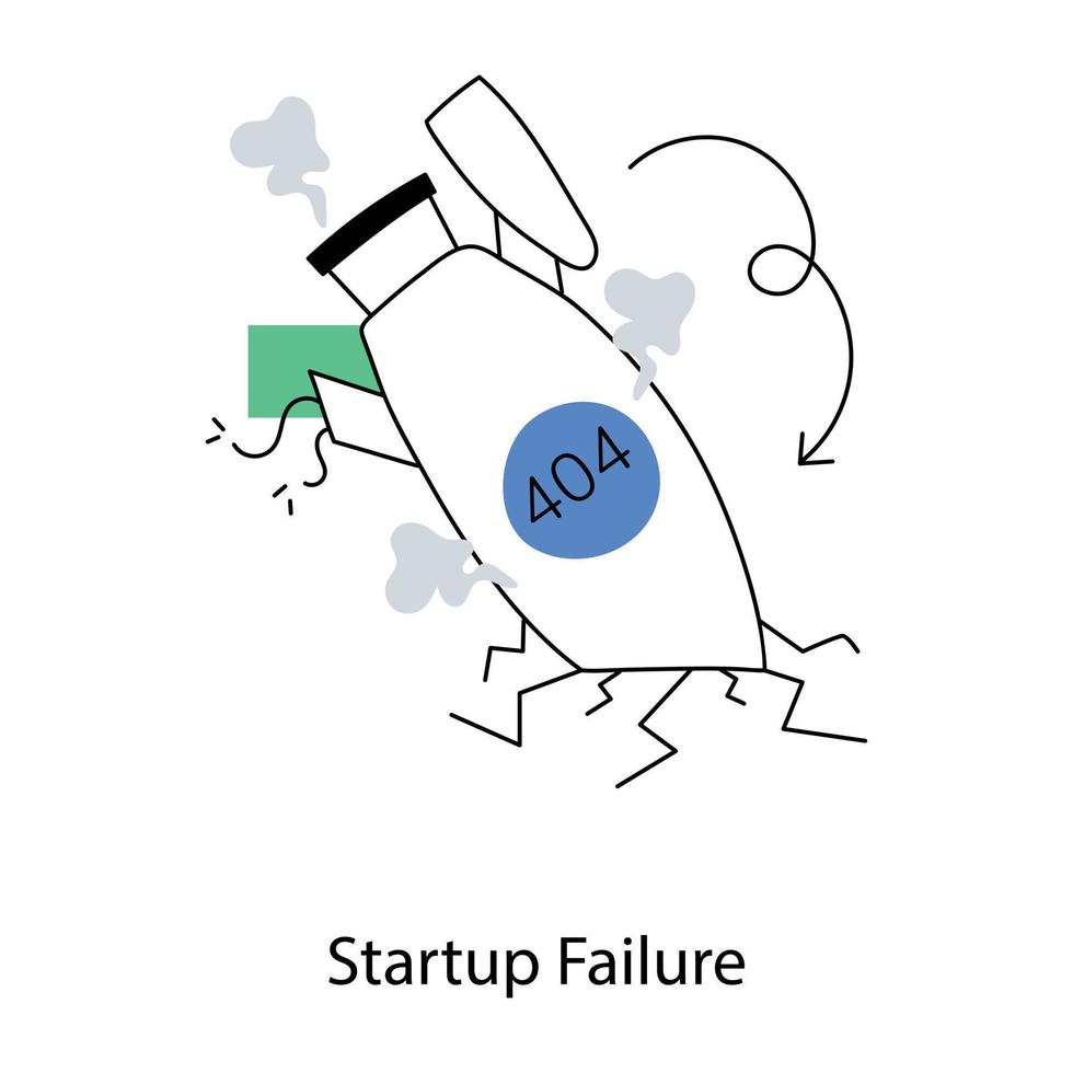 Trendy Startup Failure vector