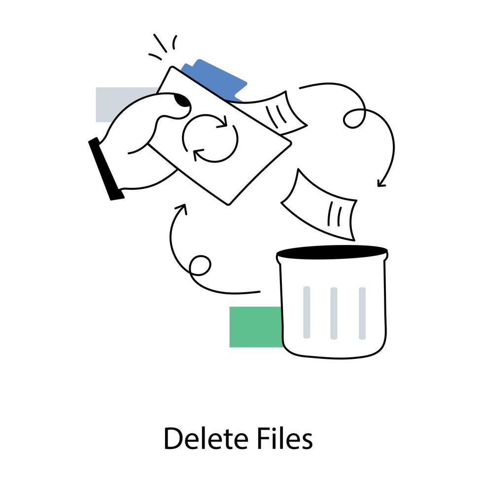 Trendy Delete Files vector