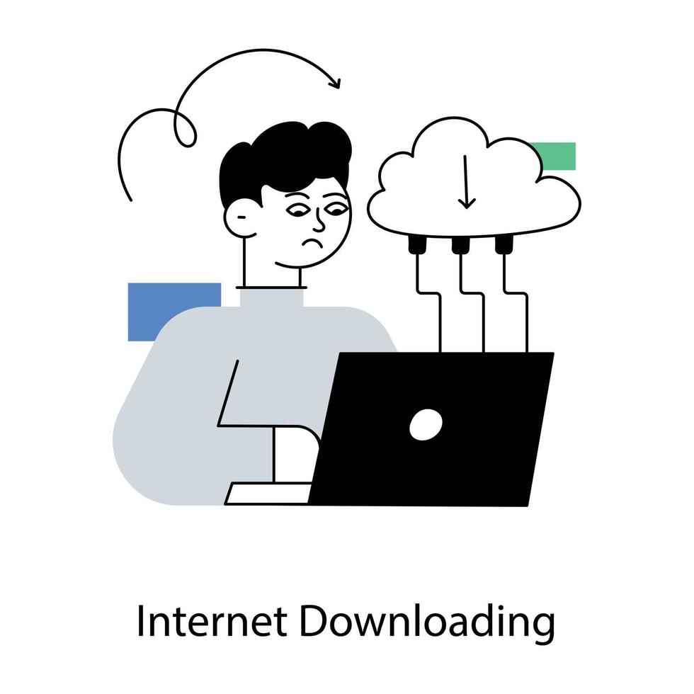 Trendy Internet Downloading vector