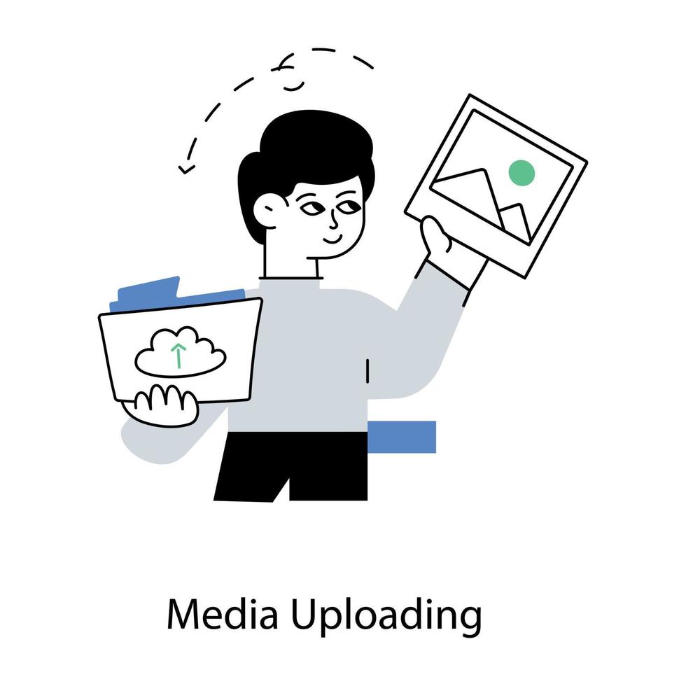 Trendy Media Uploading vector