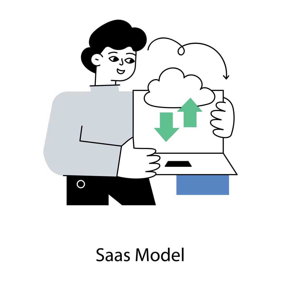 Trendy Saas Model vector
