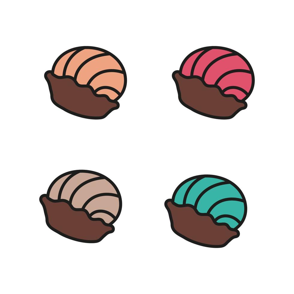 Set sweets candies colored, chocolate candy. Doodle Vector illustration. Concept sweets shop, cafe.