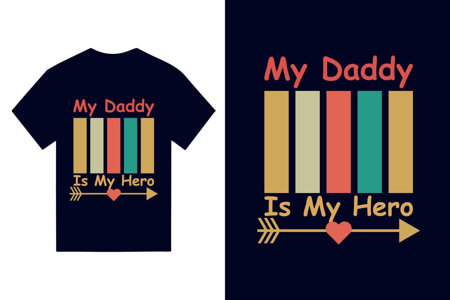 Happy Father's day greeting card with typography letter and t-shirt vector